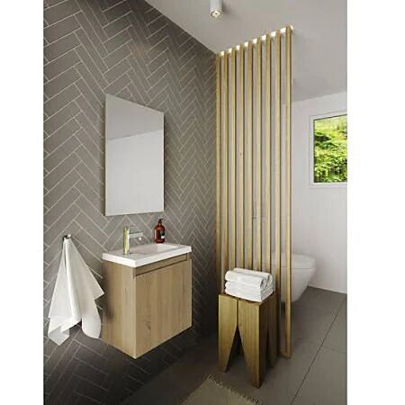 Meuble PORTO PACK Lave-mains+meuble+miroir 40 cm chêne - ALLIBERT