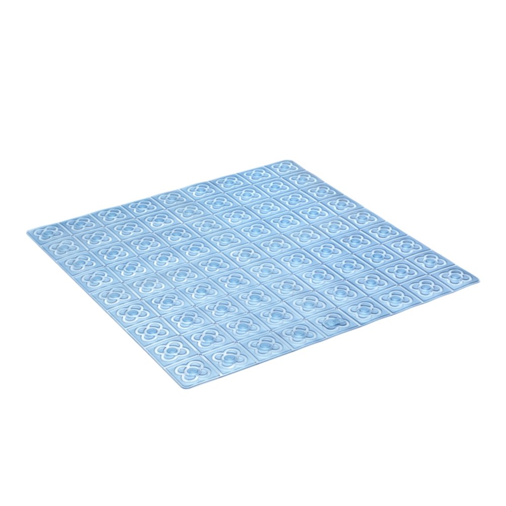 Tapis antidérapant douche Barcelone 54x54cm bleu translucide