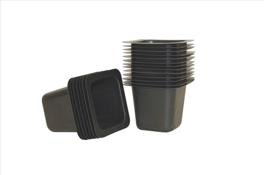 PLASTPOT 20 pots carré Noir 7x7x6cm