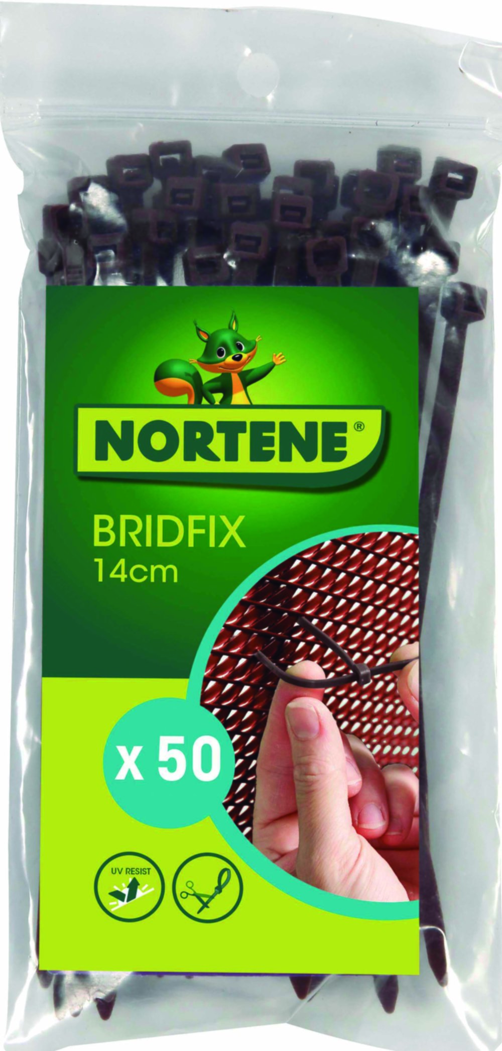 BRIDFIX 50 colliers de fixation marron longueur 14 cm Marron 0,14m