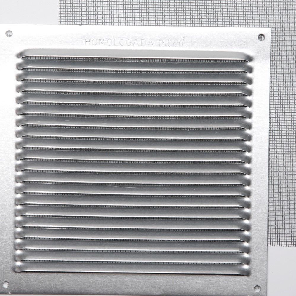 GRILLE ALUMINIUM ARGENT  À VISSER  17 X 17 CM