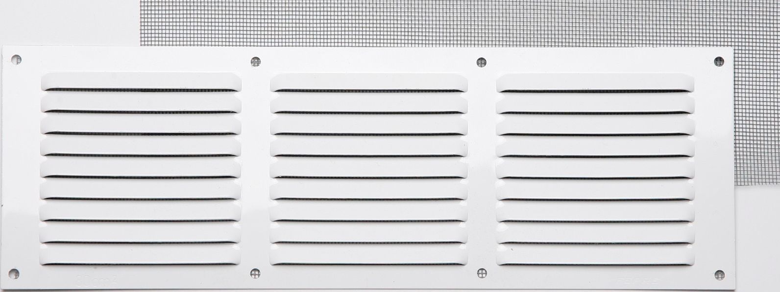 GRILLE ALUMINIUM BLANC  À VISSER 10 X 30 CM