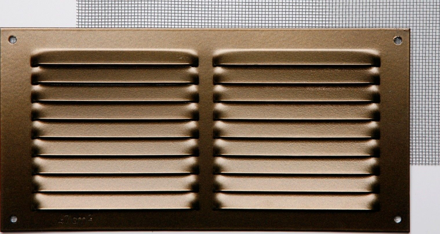 GRILLE ALUMINIUM BRONZE  À VISSER 10 X 20 CM