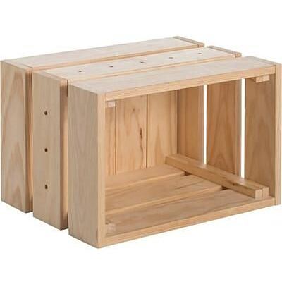 Caisse Homebox Pin Massif Emboîtable et Empilable 25,6x38,4x28cm - ASTIGARRAGA