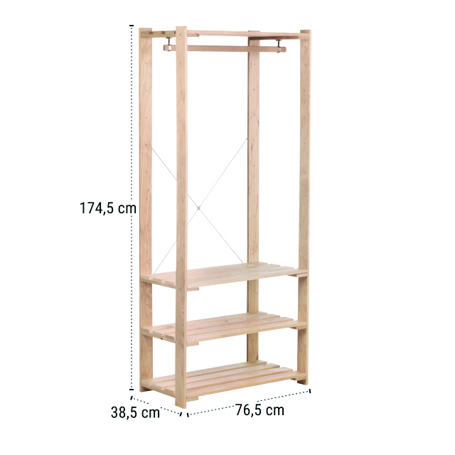 Etagère penderie nova 4 tablettes