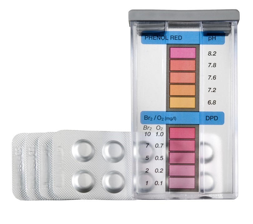 Trousse d'analyse de piscine oxygène/brome/pH + pastilles DPD4 - GRE