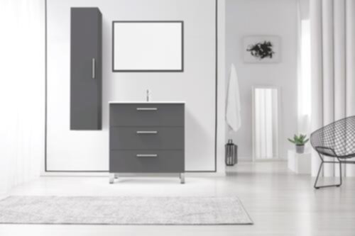 Meuble à Poser Pallas 80cm Gris Mélaminé Livré en Kit