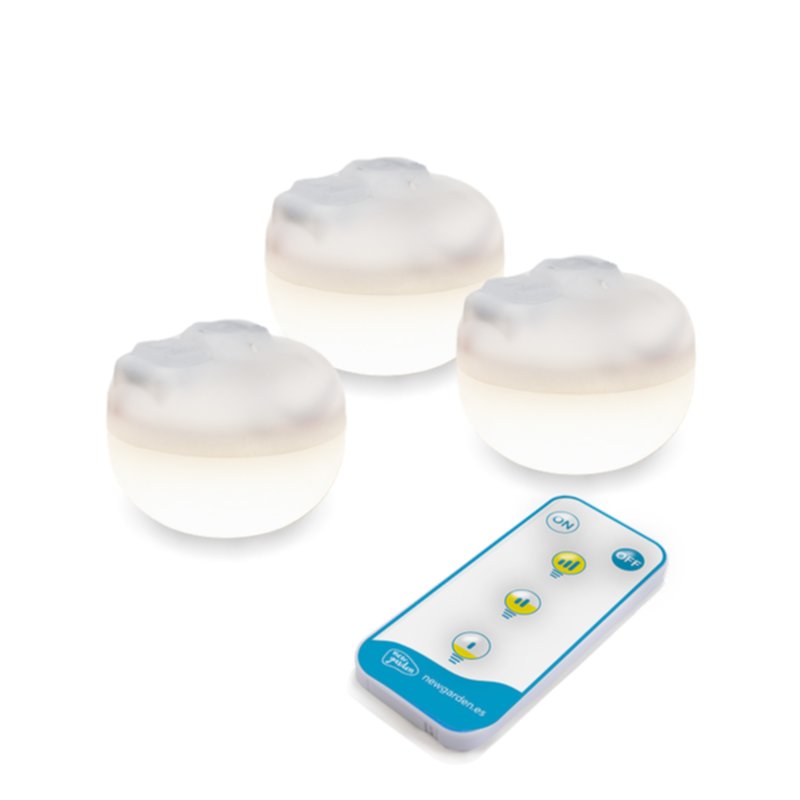3 Lampes portables à suspendre rechargeables Cherry Mini + télécommande Lumière LED blanc chaud - NEWGARDEN