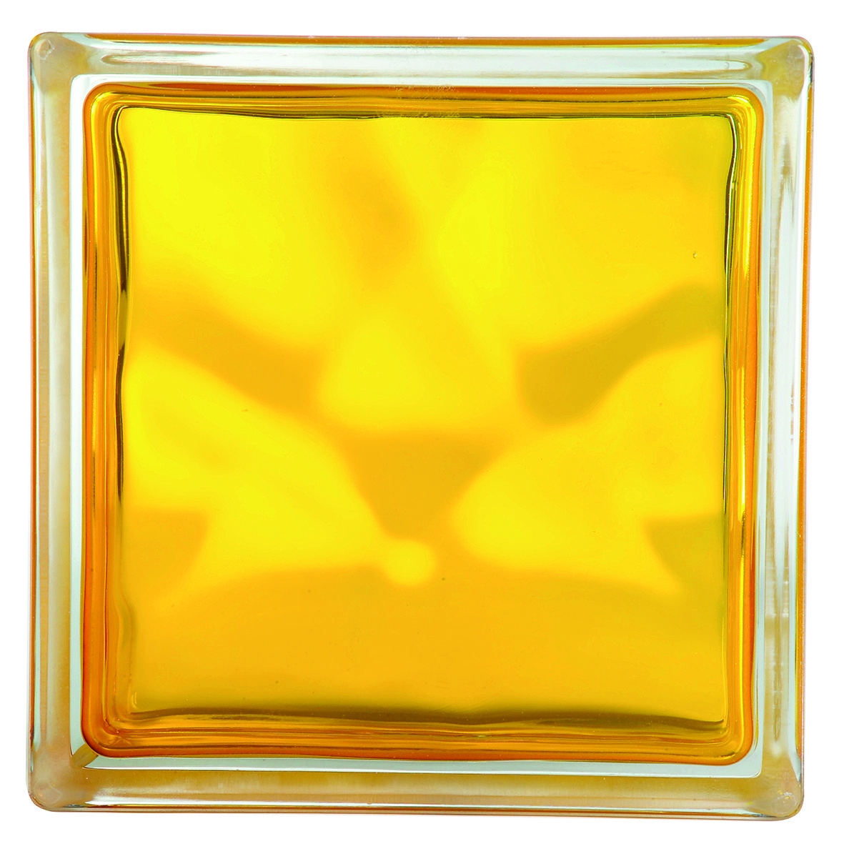 Brique de verre Brilly jaune 19x19x8cm - VITRABLOK