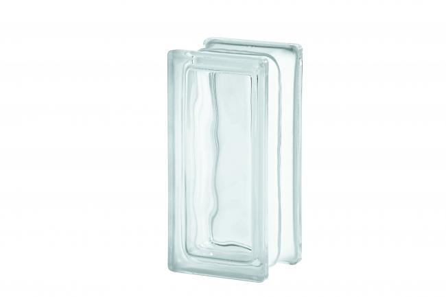 Demi brique de verre Nuage translucide 19x9x8cm - VITRABLOK