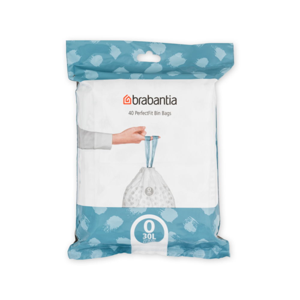 40 sacs poubelle PerfectFit O 30L blanc - BRABANTIA