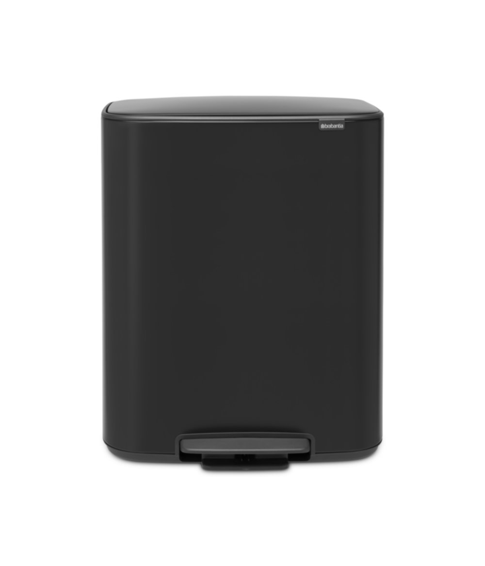 Poubelle de cuisine à pédale Bo Matt Black 2x30L - BRABANTIA 