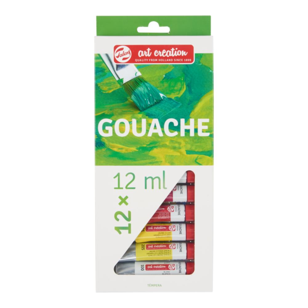 12 Gouaches 12ml - TALENS ART CREATION