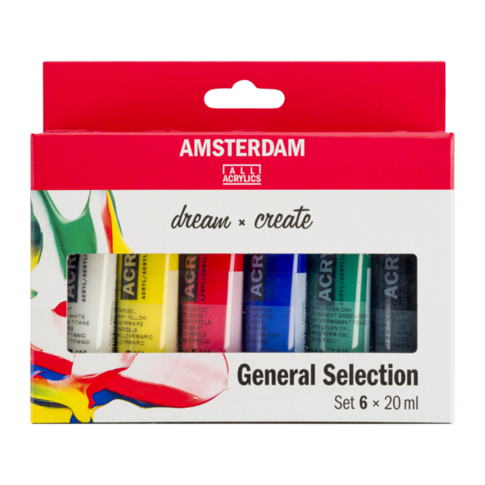 6 peintures acryliques Standard Series 20 ml - AMSTERDAM