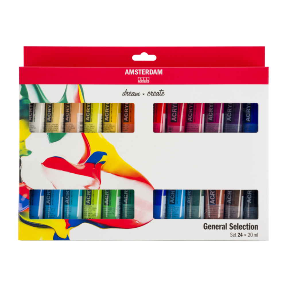 24 peintures acryliques Standard Series 20 ml - AMSTERDAM