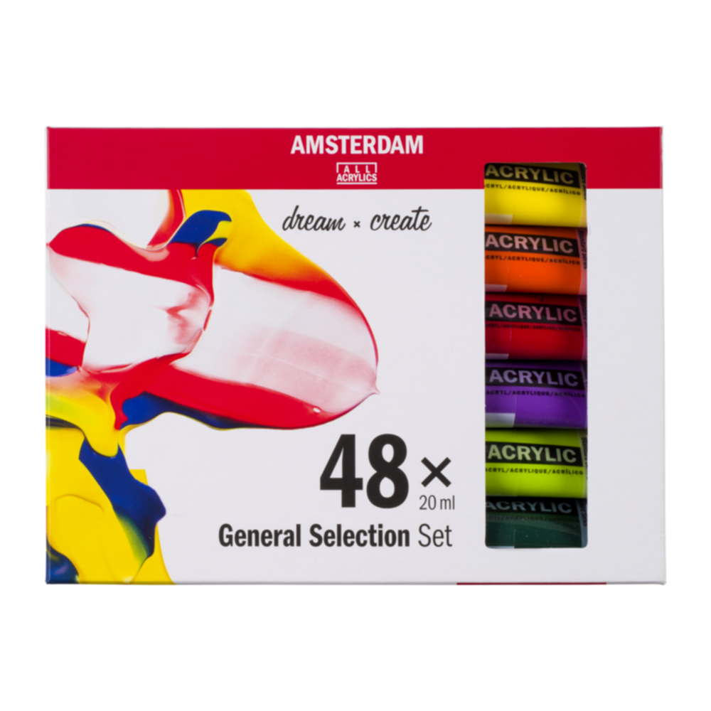 48 peintures acryliques Stantard Series 20ml - AMSTERDAM