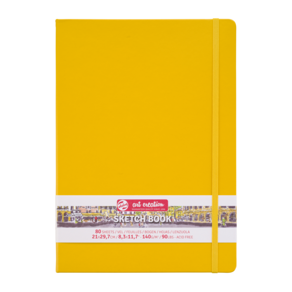 Cahier de Croquis Jaune Doré 21x29,7cm 140gr 80 Feuilles - TALENS ART CREATION