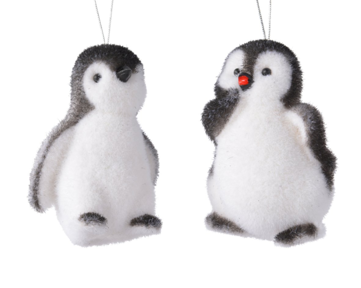 Suspension de Noël pingouin givré H.9cm - DECORIS