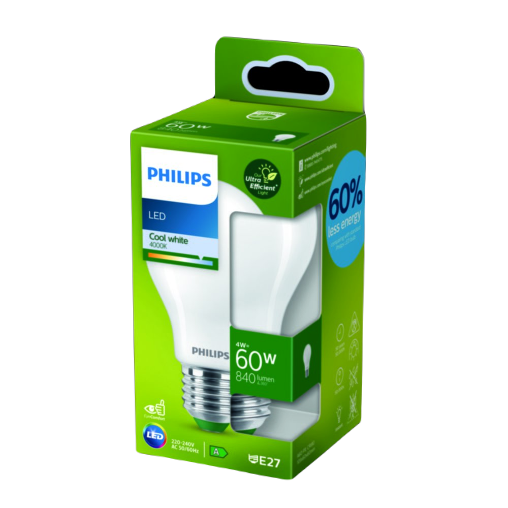 Ampoule filament standard E27 opaque 60W blanc froid - PHILIPS