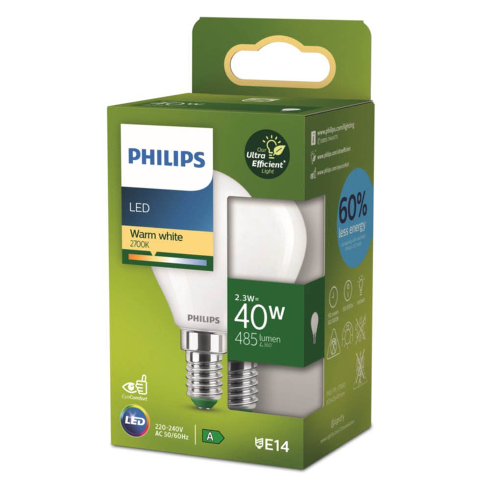 Ampoule LED E14 Ultra Efficient opaque 40W 2700K - PHILIPS