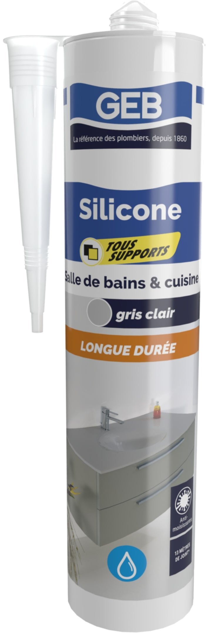 Silicone Tous Supports Gris 280ml - GEB