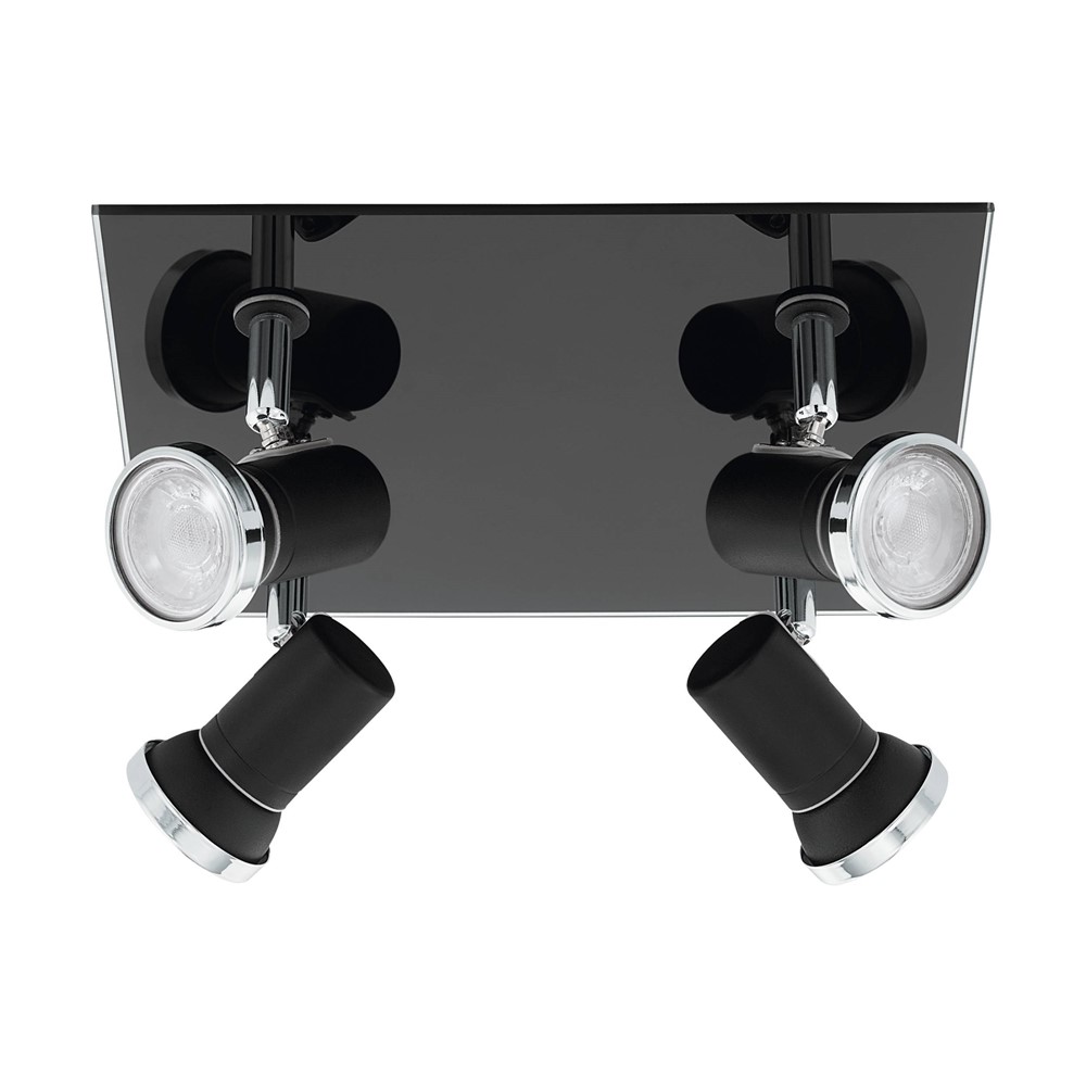 4 Spots LED Salle de Bain Tamara 1 Gu10 3,3W Noir