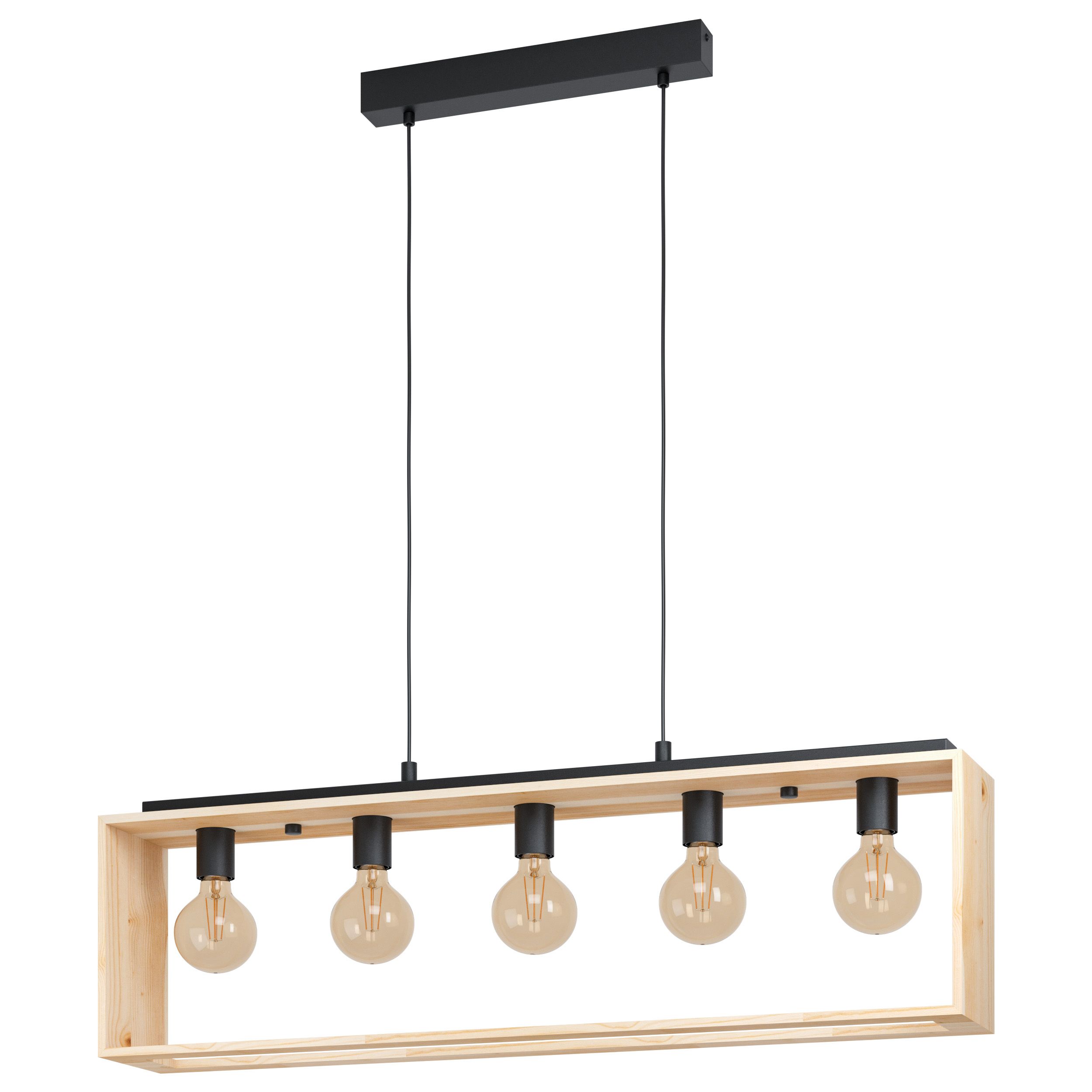 Suspension en bois Famborough E27x5 naturel - EGLO