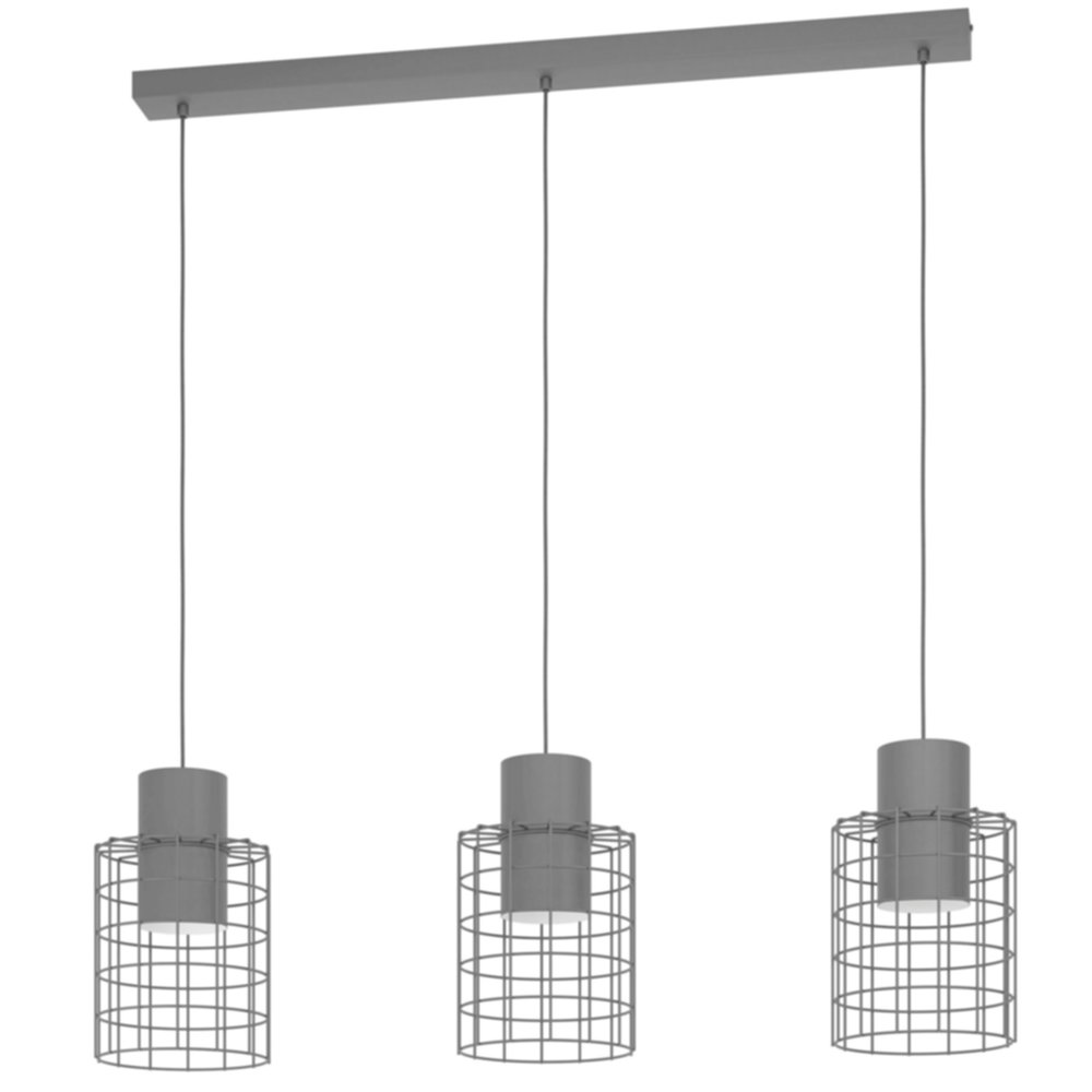 Suspension 3 Lumières Milligan acier 40W E27 noir/blanc - EGLO