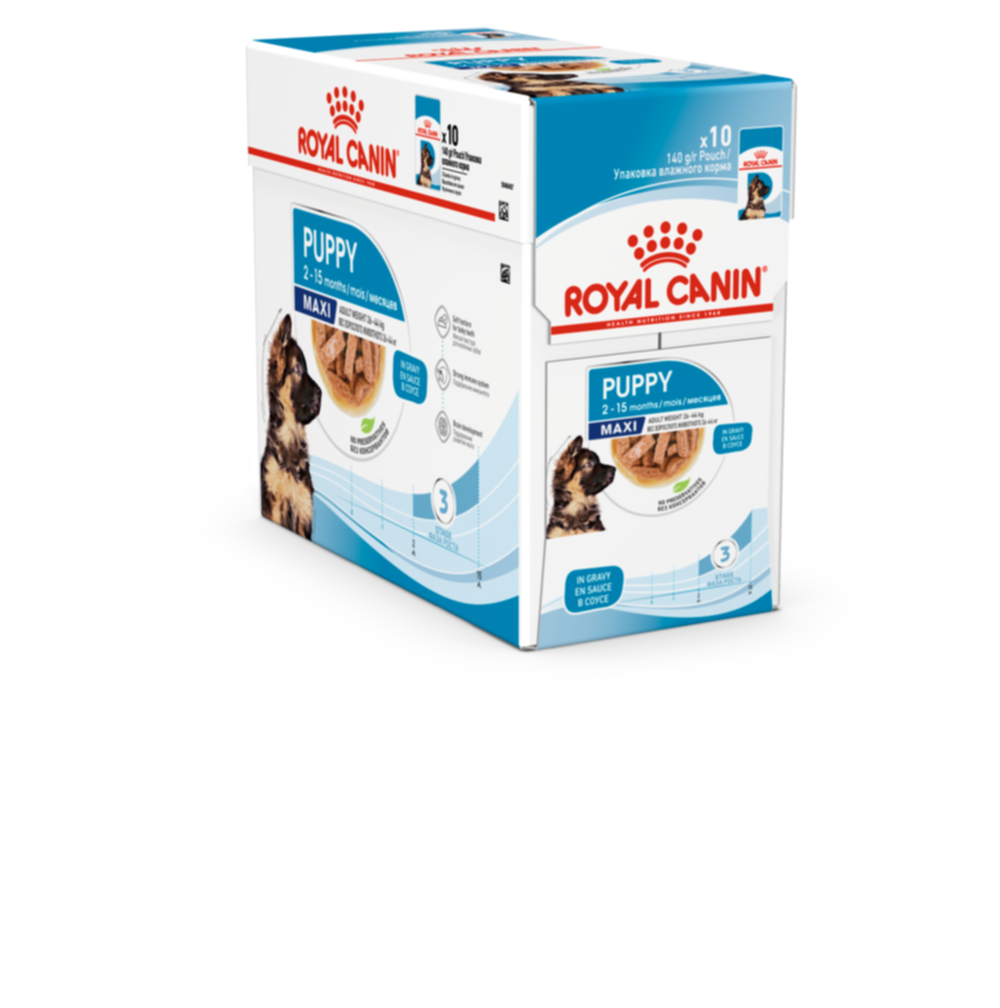 Bouchées x10 en sauce chiot maxi puppy 140g - ROYAL CANIN