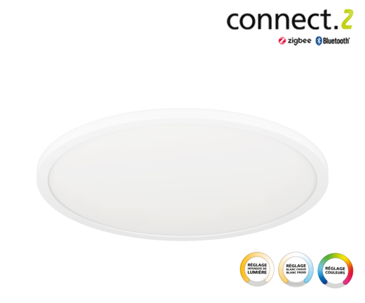 Plafonnier LED Connecté Rovito-z acier 16,5W blanc - EGLO 