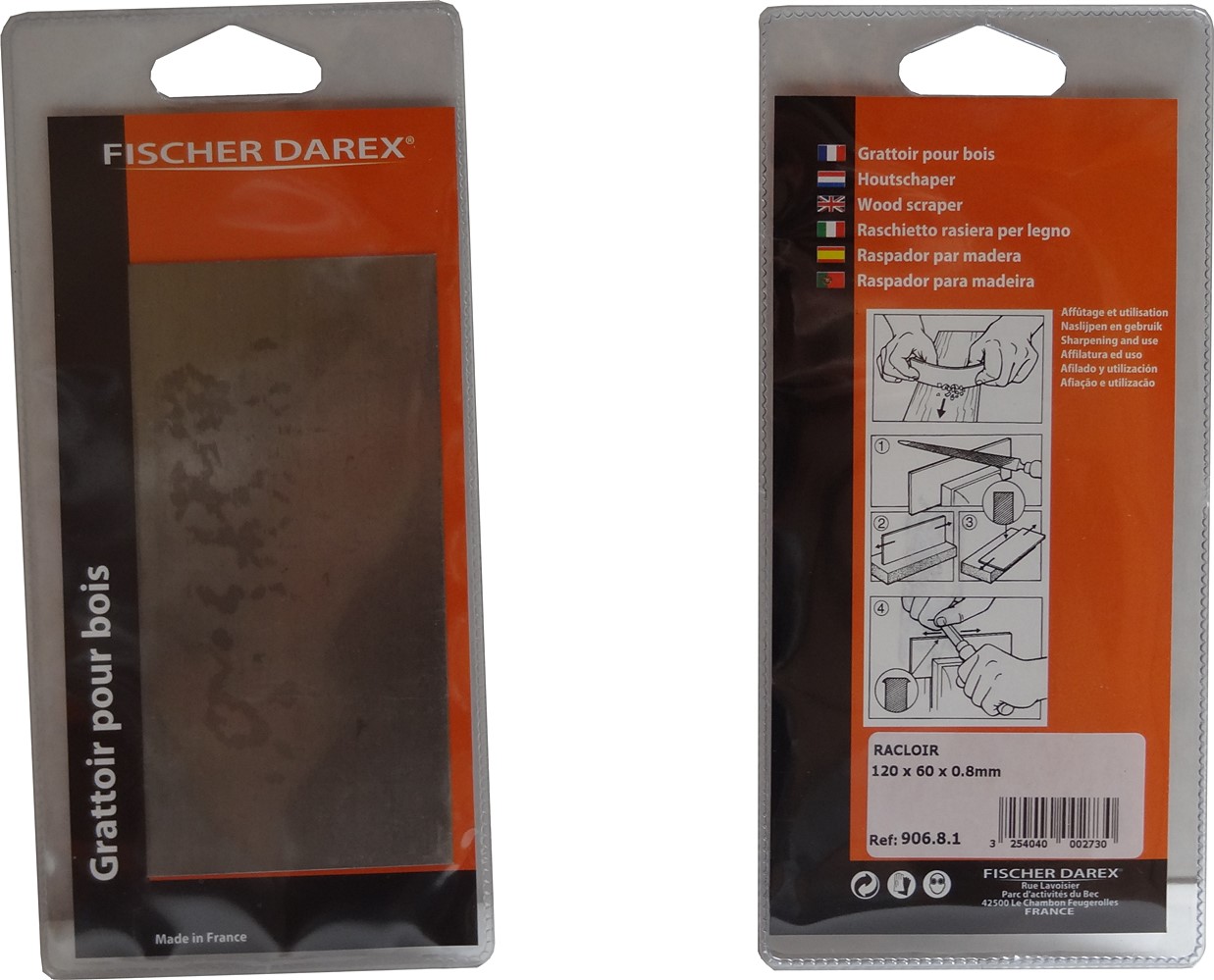 Racloir menuisier 120x60x0.8 - FISCHER DAREX