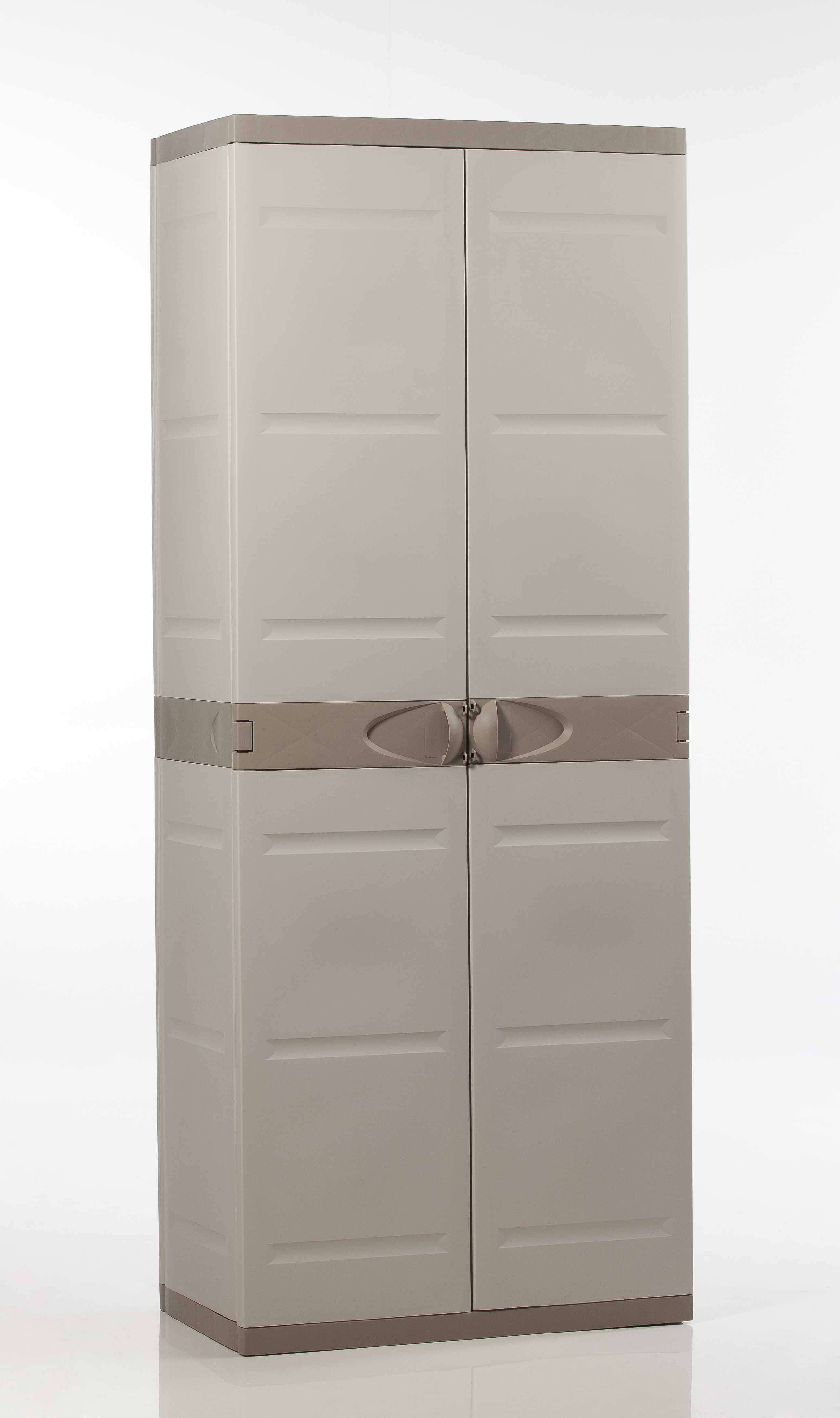 Armoire de rangement haute Titanium H176xL70xP44cm - PLASTIKEN