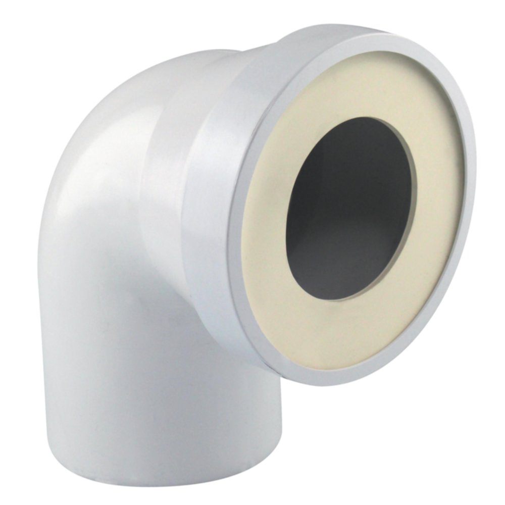 Pipe rigide PVC longue coudée mâle blanche pour WC diam.100 - FITT