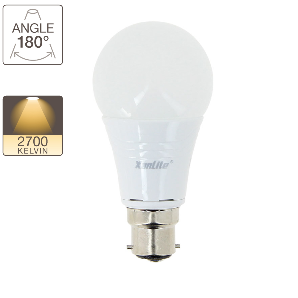 Ampoule led SMD blanc B22 806lm 9W blanc chaud - XANLITE