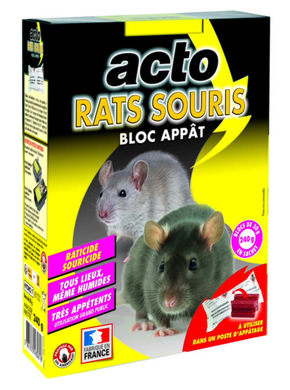 Blocs Appâts Rats Souris 240g - ACTO