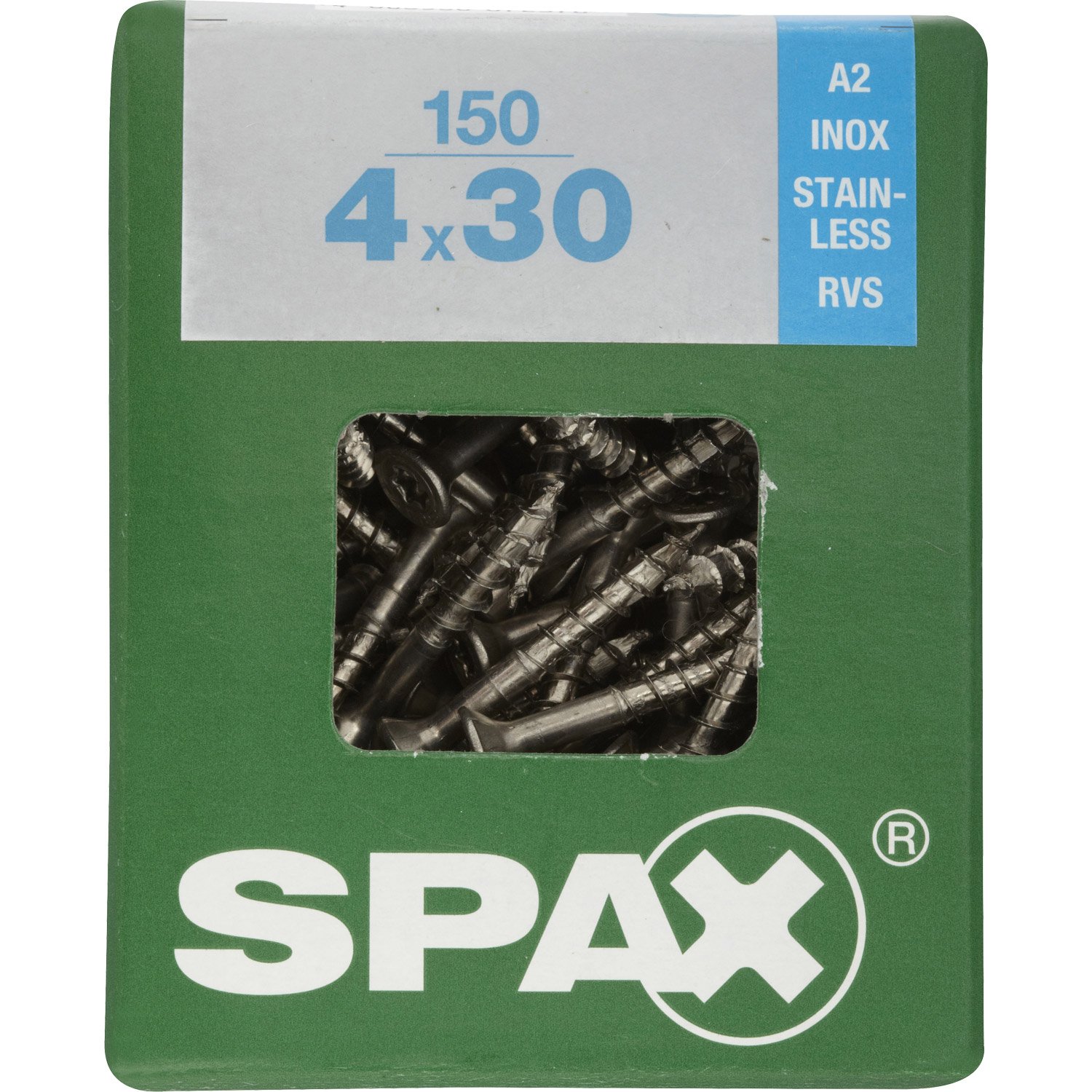 150 vis 4x30 tête fraisée empreinte t-star+ T20 inoxA2 SPAX