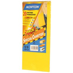 20 patins non perforés pour ponceuse 93x230mm Grain 50 - NORTON