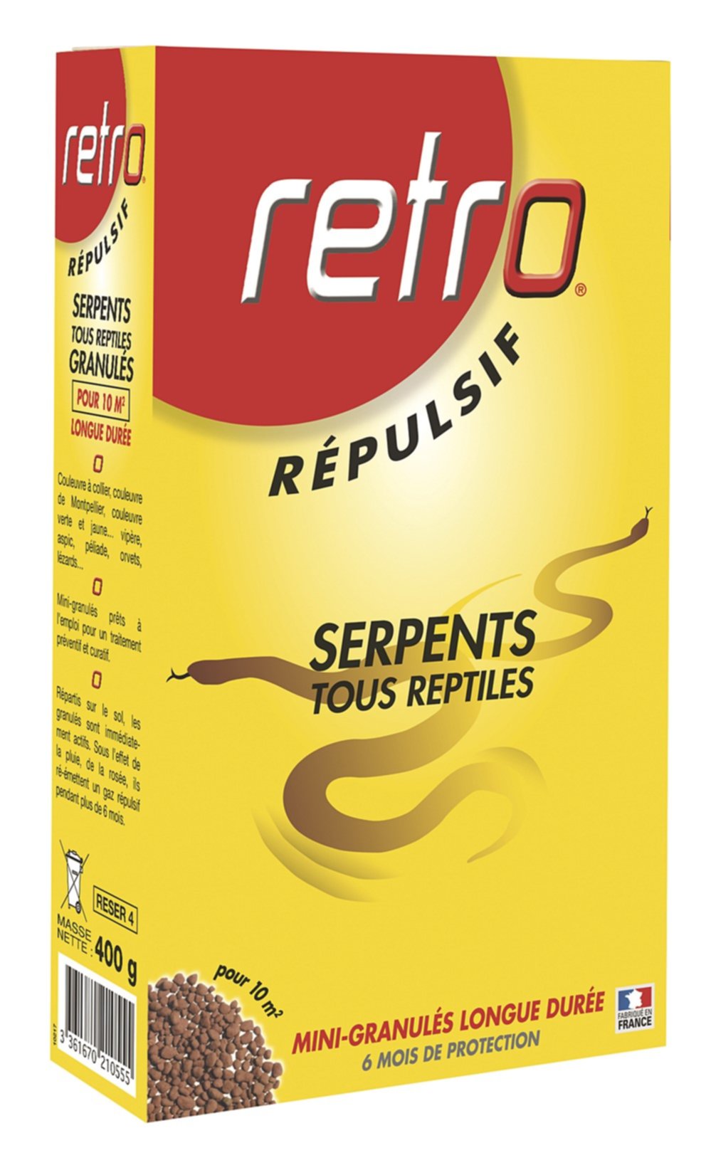 Repulsif serpents granulés 400g - RETRO