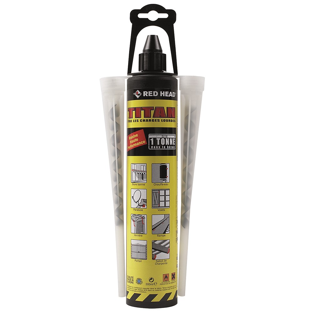 Cartouche TITAN 300ML Ton pierre + 2 buses RED HEAD 