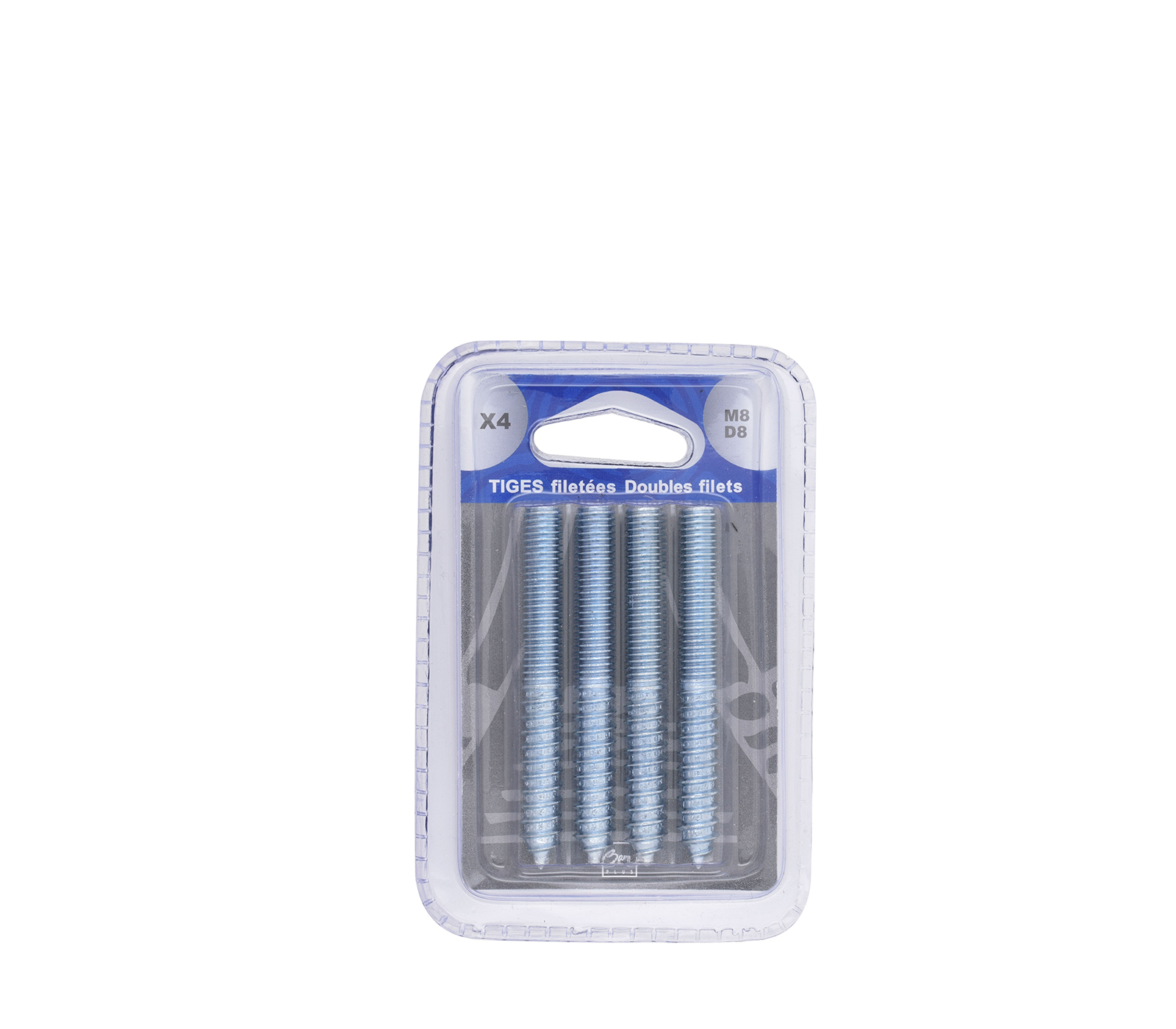 Blister 4 pieces double filet tf8 l.70 ∅8 - BAR PLUS