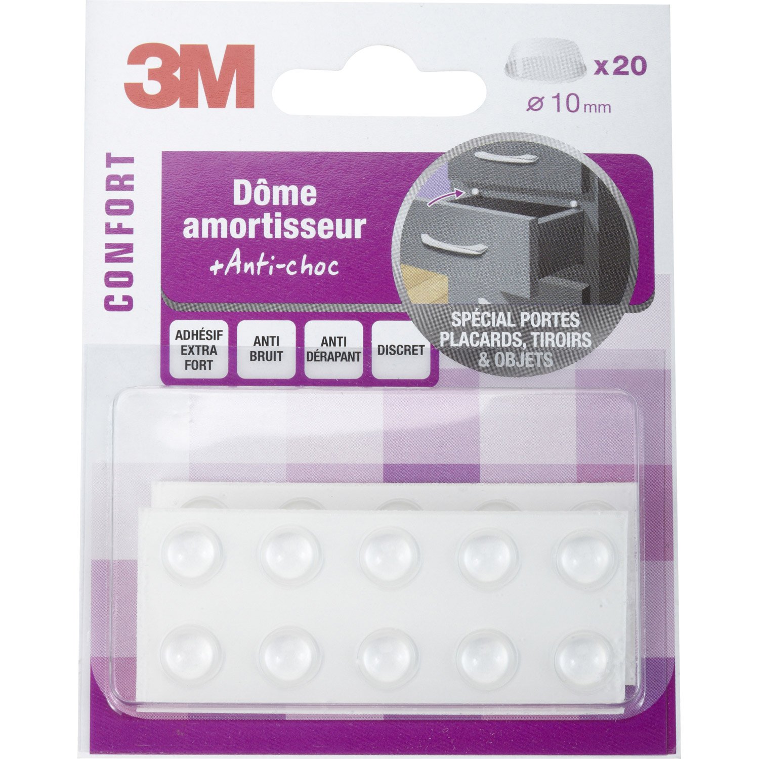 20 amortisseurs en plastique ⌀10mm - 3M