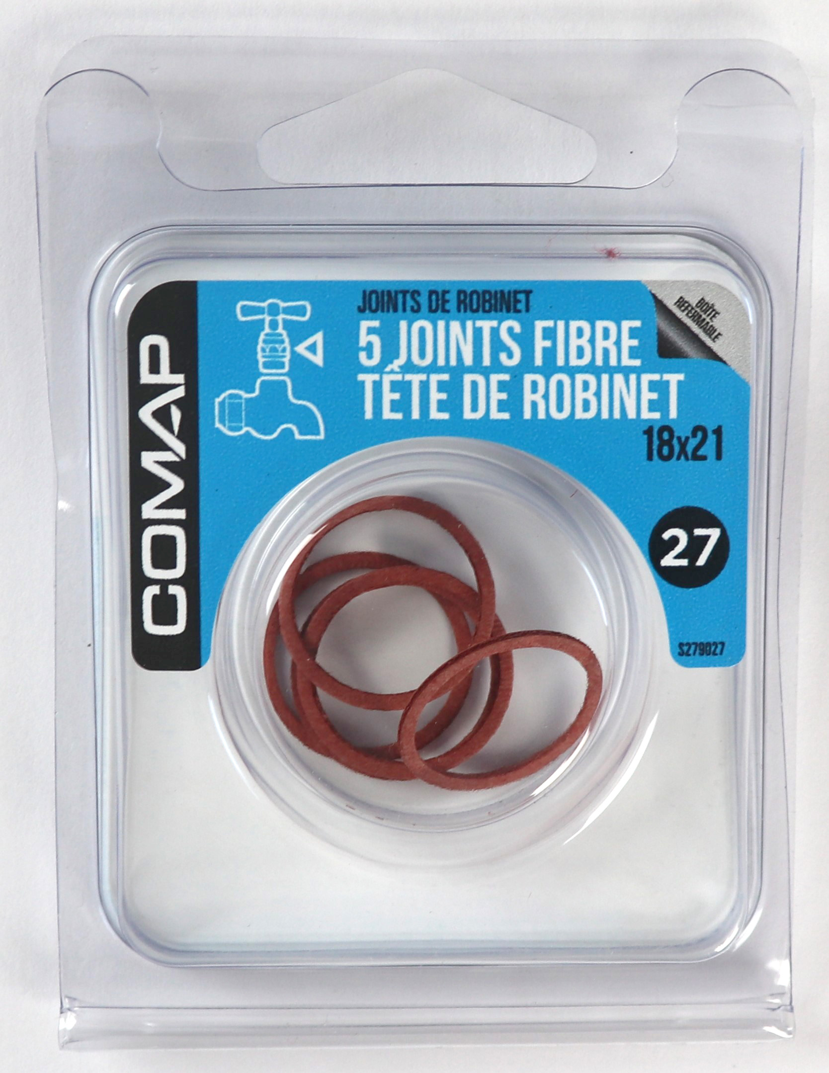 5 joints fibre tête de robinet 18x21 - COMAP