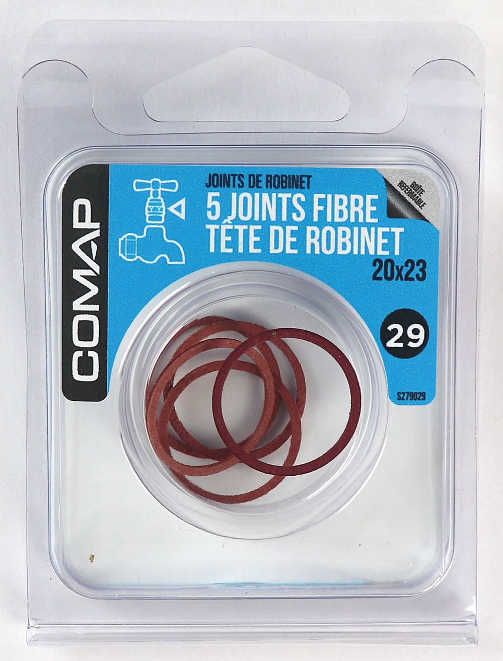 5 joints fibre tête de robinet 20x23 - COMAP