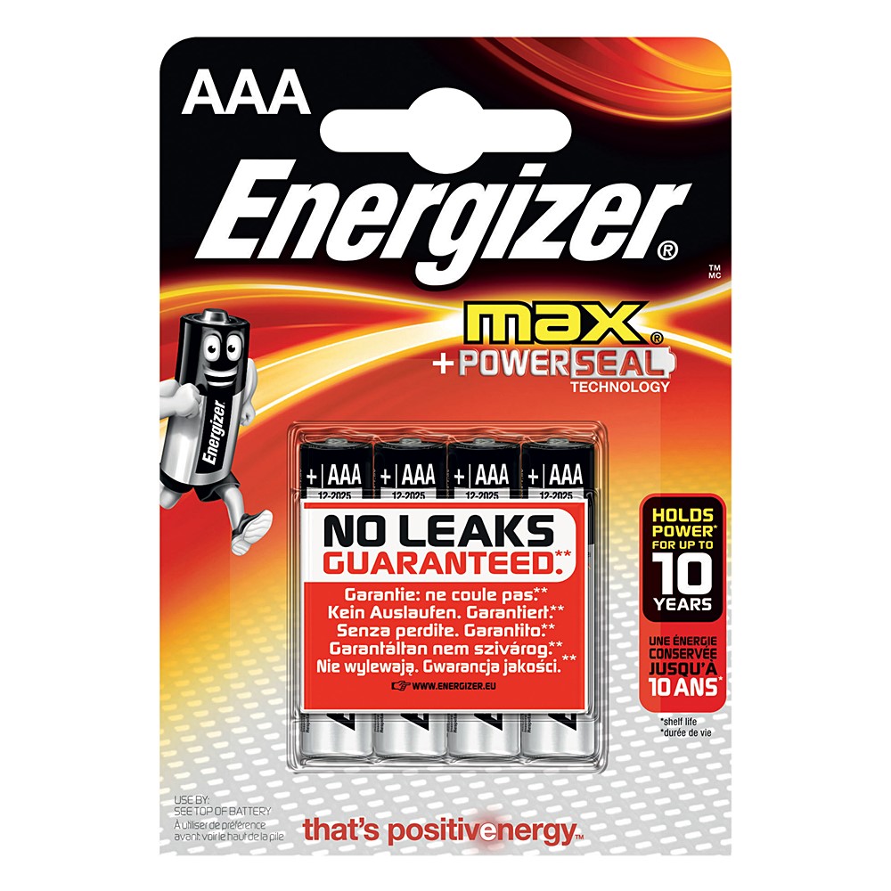 4 piles MAX - AAA - ENERGIZER