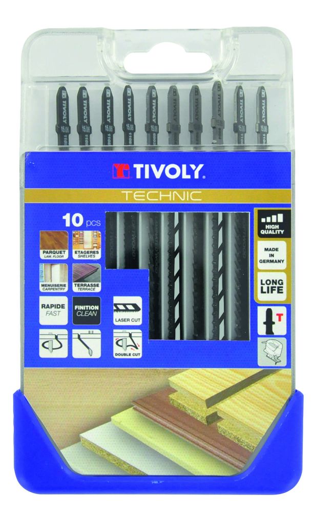 Coffret 10 lames scie sauteuse T pour bois TIVOLY