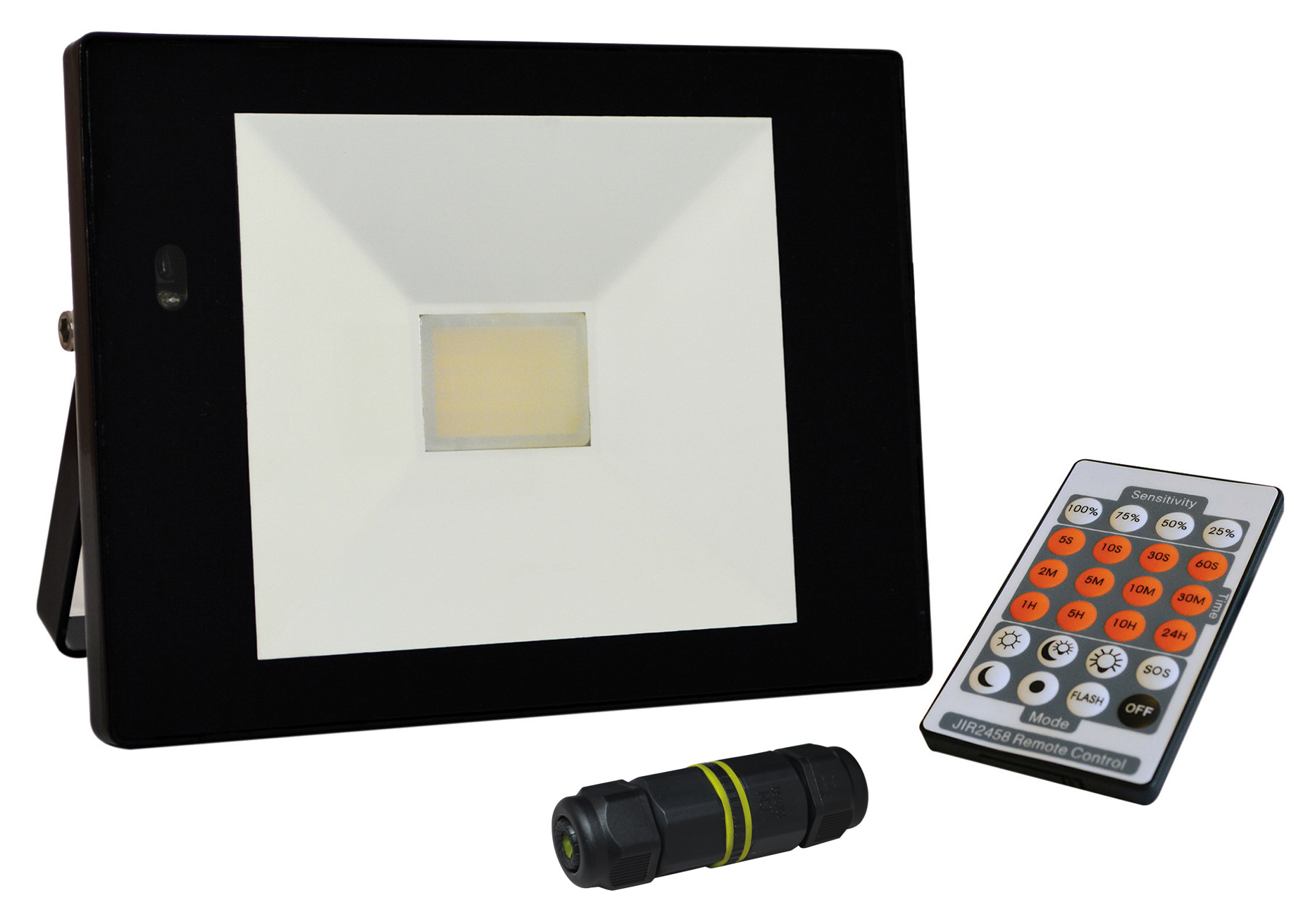 Projecteur extérieur LED 32W noir avec détecteur intégré et télécommande - TIBELEC 