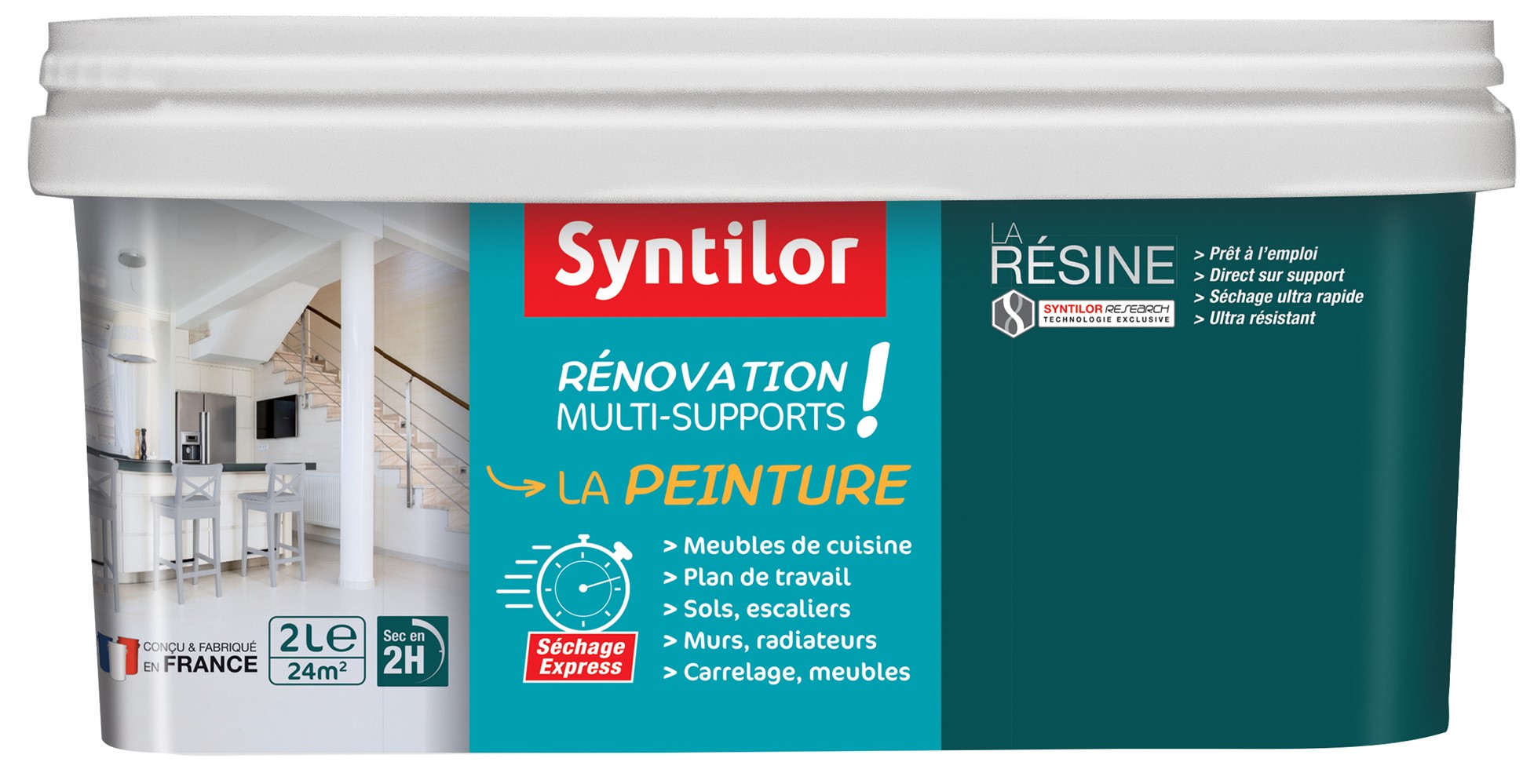 Peinture de Rénovation multisupport 2L Gris Béton - SYNTILOR