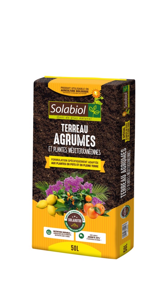 Terreau Agrumes et Plantes Méditerranéennes 50L - SOLABIOL