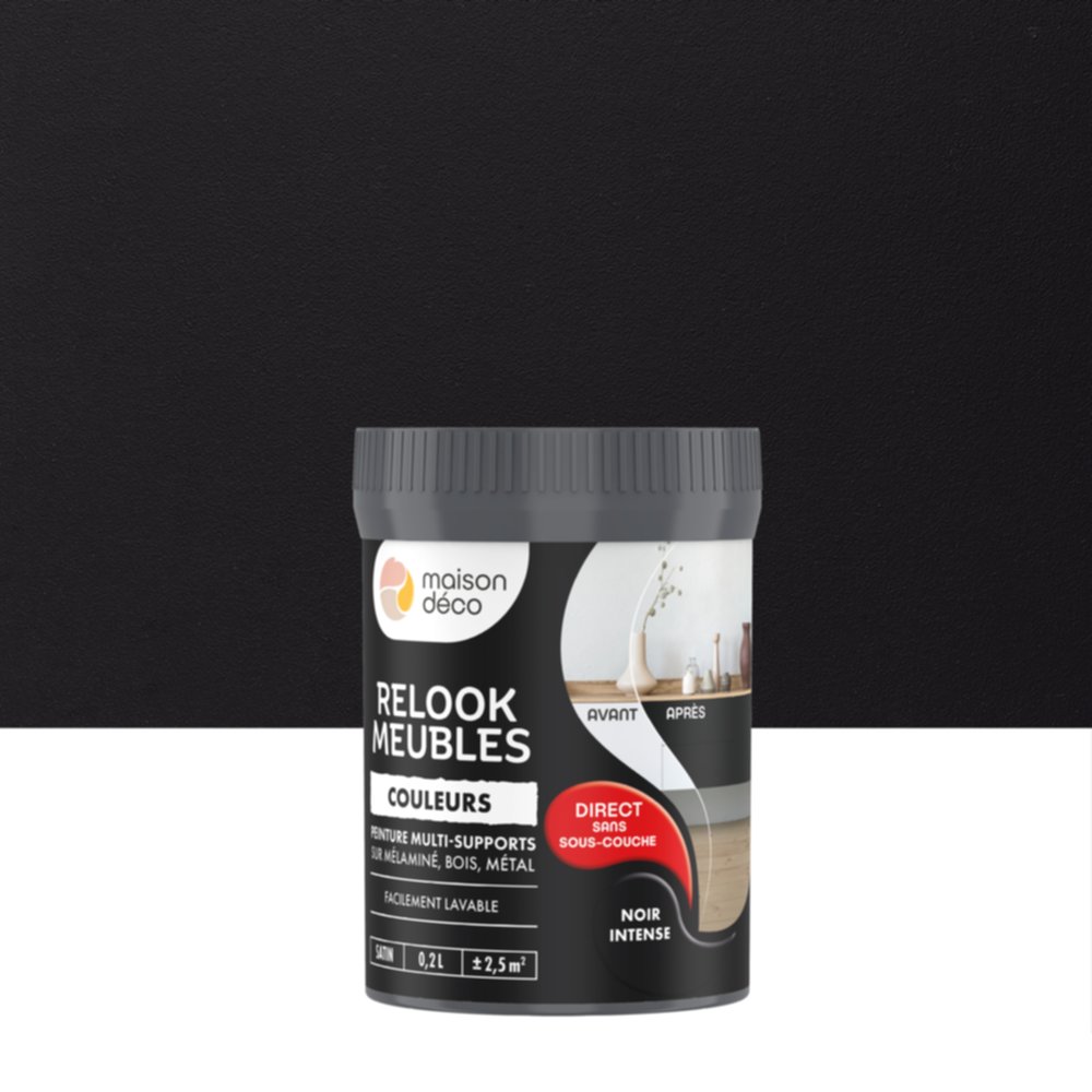 Peinture Relook Meubles Noir Intense 200ml - MAISON DECO