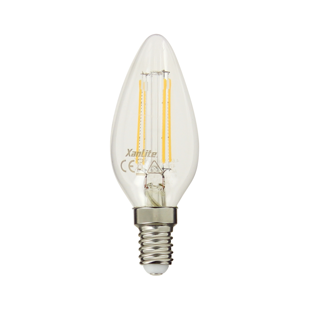 Ampoule led filament transparent E14 470lm 4W blanc neutre - XANLITE